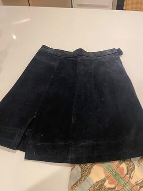 Gianfranco Ferré Black Suede A-Line Skirt